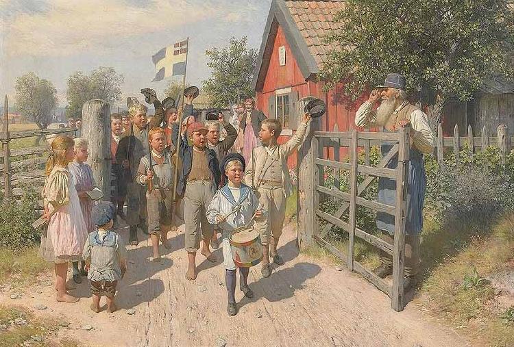 august malmstrom The old and the young Sweden china oil painting image